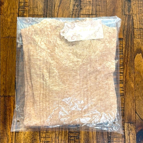 Band of the free sweater camel long sleeve ribbed knit sz Large New with tags - Picture 3 of 8